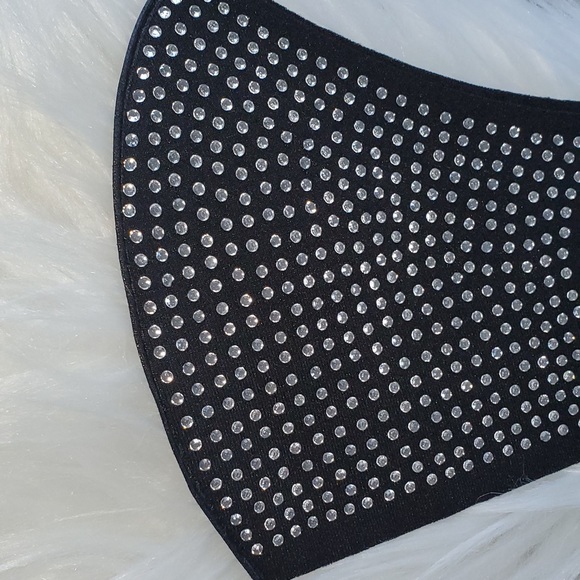 Black rhinestone bling face mask - Picture 5 of 10